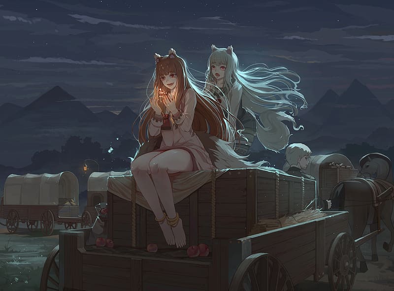 Anime, Holo (Spice & Wolf), Spice And Wolf, Kraft Lawrence, Myuri (Spice & Wolf), HD wallpaper