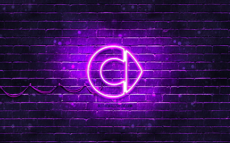 Smart violet logo violet brickwall, Smart logo, cars brands, Smart neon logo, Smart, HD wallpaper