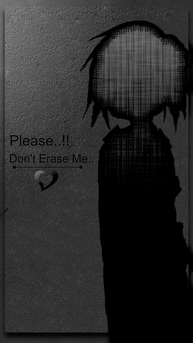 Dont Erase Me, abstract, broken, dark, heart, love, HD phone wallpaper