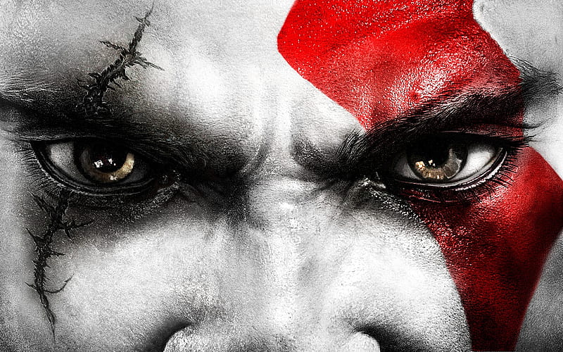 Kratos Eyes, kratos, guerra, eyes, gow, HD wallpaper