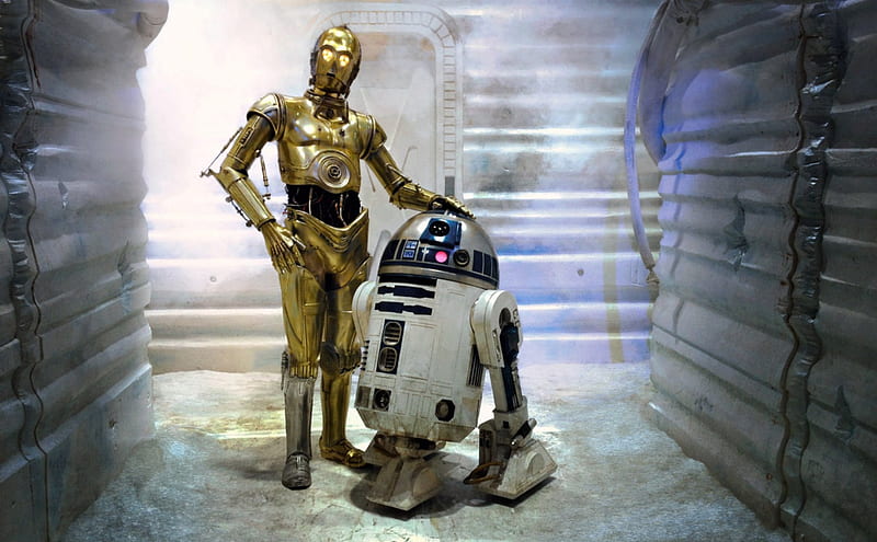 C3PO and R2D2, Star Wars, C3PO, Movies, R2D2, HD wallpaper