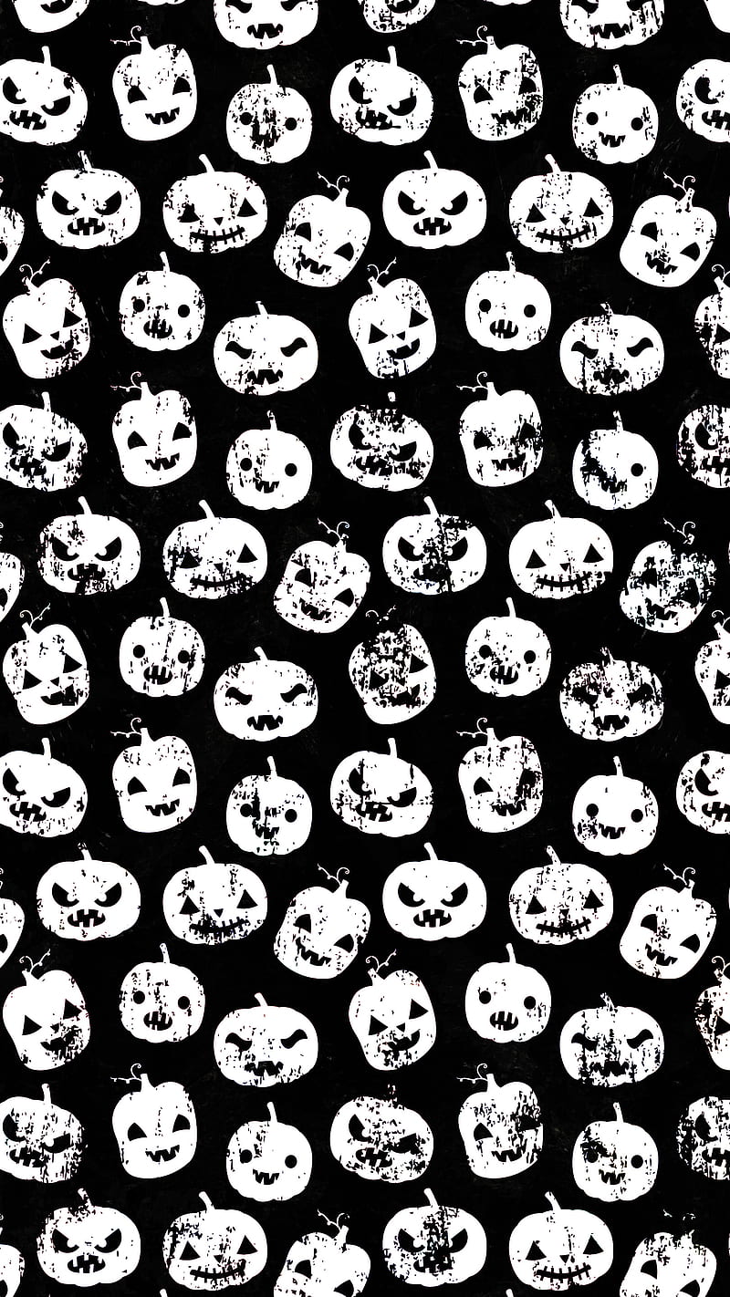 White Black Pumpkins, Adoxali, Halloween, White, abstract, autumn, backdrop, background, black, cartoon, carved, celebration, cute, evil, expression, fall, flat, fun, funny, grin, holiday, illustration, jack, kawaii, lantern, october, pattern, pumpkin, scary, season, simple, smile, spooky, treat, trick, HD phone wallpaper