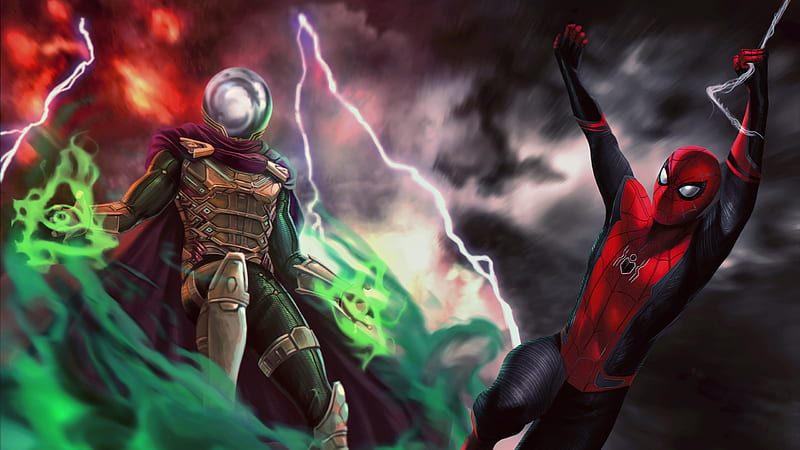 Spider Man Far From Home Mysterio And Spider Man Spider Man Far From Home, HD wallpaper