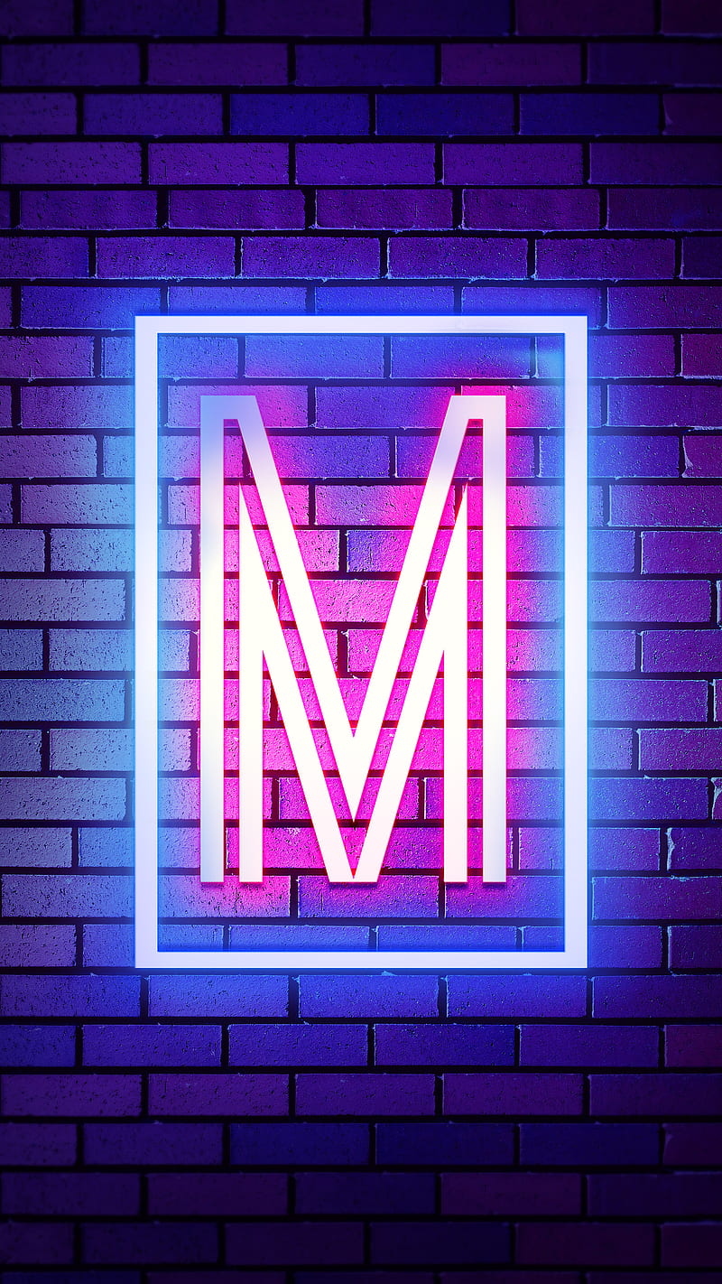 M Neon, M, M Alphabet, Neon Alphabet, Neon M, HD phone wallpaper