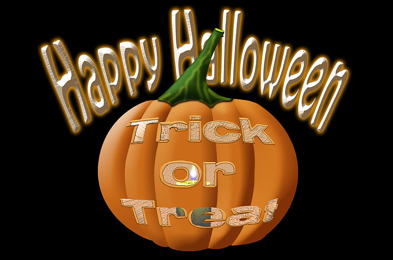 Happy Pumpkin Day, something for halloween, conceptual pumpkin, trick or treat pumpkin, happy halloween, HD wallpaper