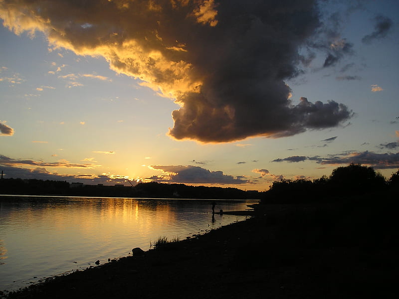 Velikiy Novgorod Sunset, north, water, russia, novgorod, river, sunset, HD wallpaper