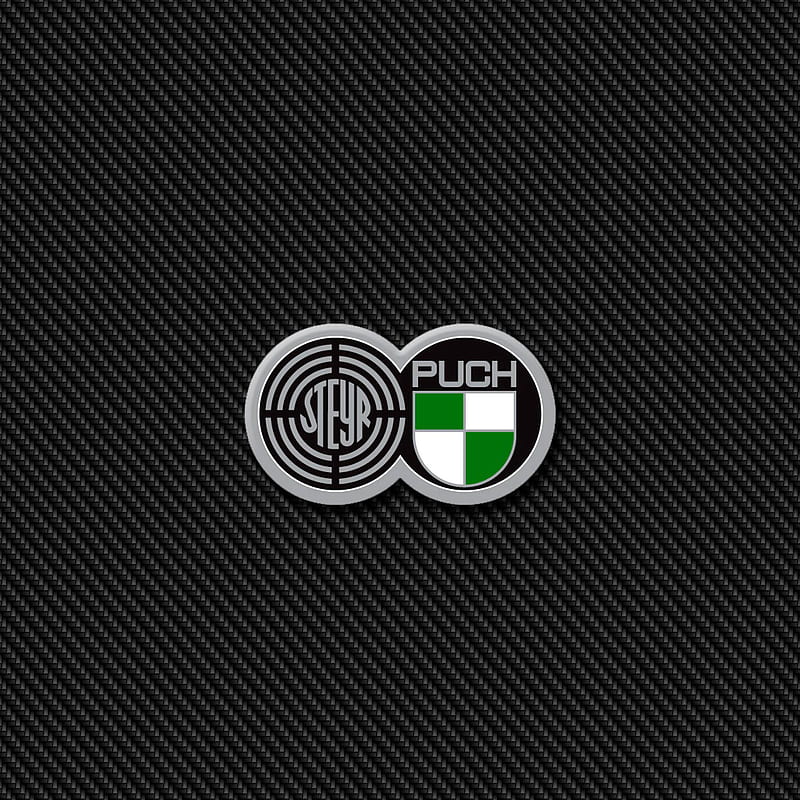 Steyr Puch Carbon, badge, emblem, logo, pinzgauer, steyr puch, HD phone wallpaper