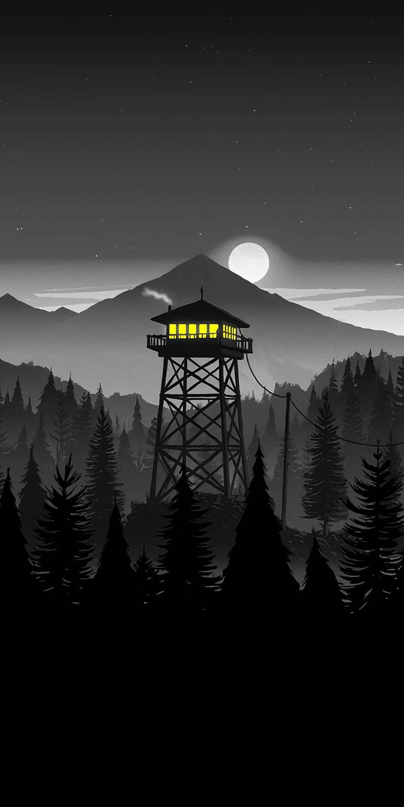 Watch Tower, black, mountain, night, HD phone wallpaper