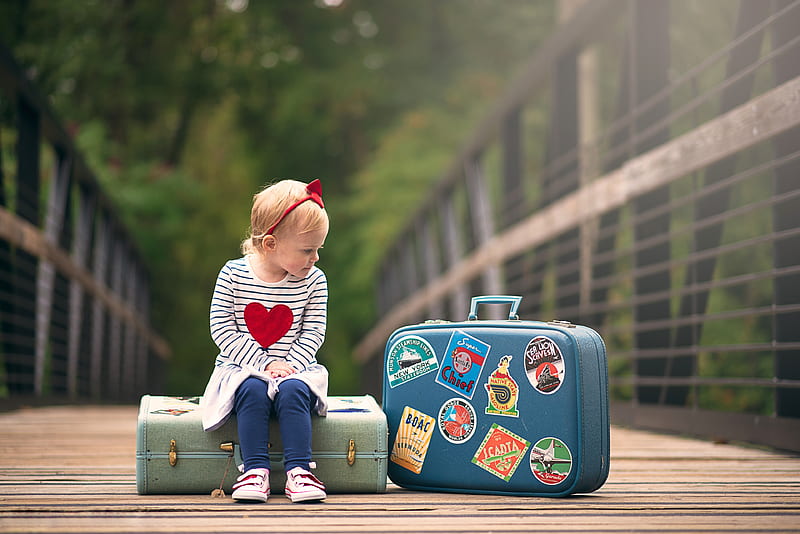 graphy, Child, Mood, Suitcase, HD wallpaper