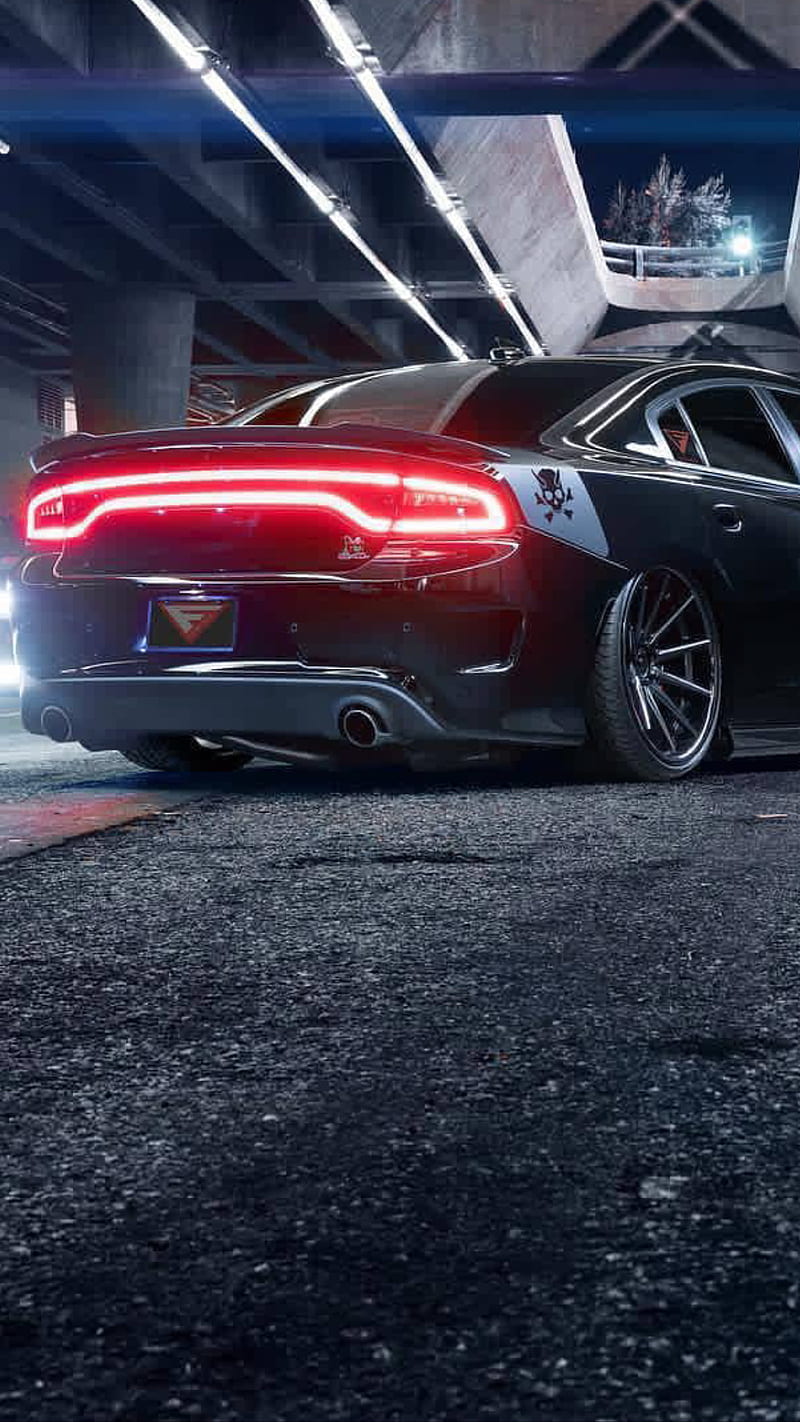 Dodge charger, 2018, back, carros, future, red, tail light, turbo, HD phone wallpaper