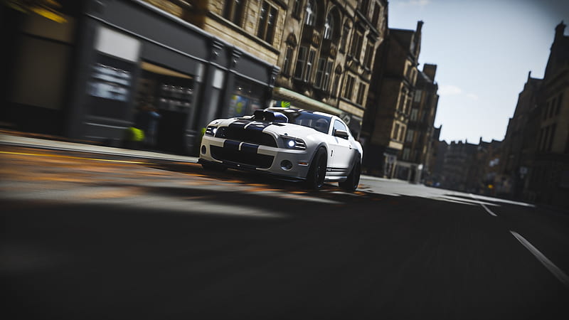 ford mustang shelby gt500, road, front view, muscle cars, forza horizon 4, racing games, Games, HD wallpaper
