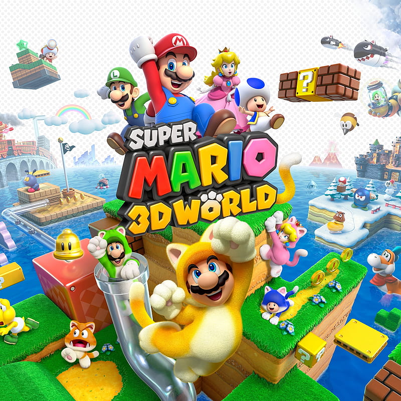 Super Mario 3D World, mario bros, nintendo, smb, super mario, wii, HD phone wallpaper