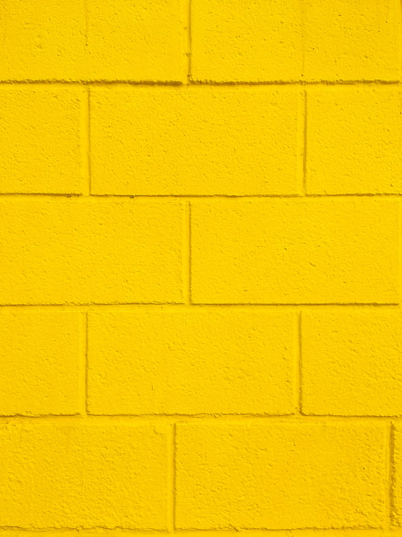 wall, bricks, surface, rough, yellow, HD phone wallpaper