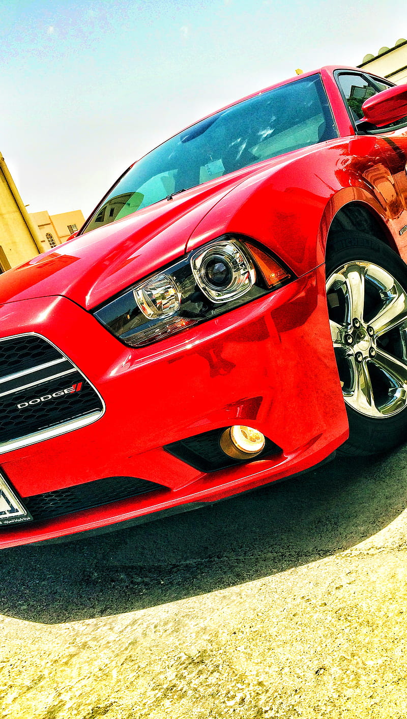 dodge charger, auto, car, muscle, red, sport, HD phone wallpaper