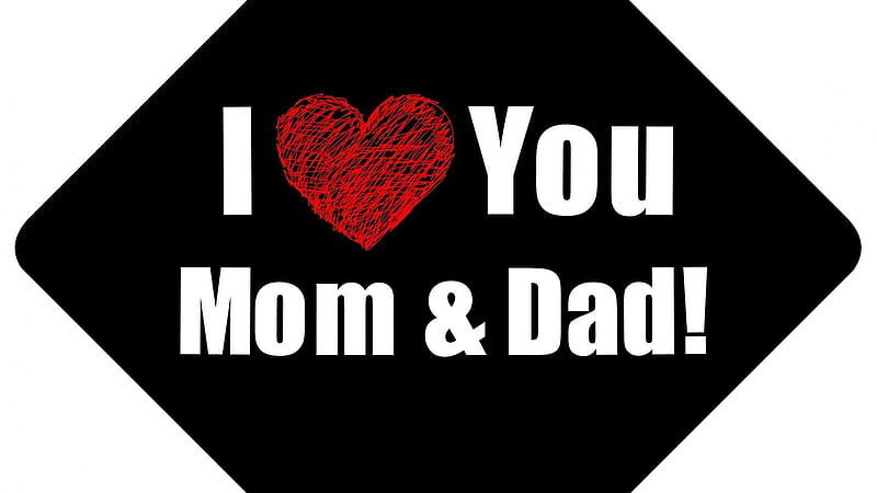 I Love Mom And Dad With Red Heart Mom Dad, HD wallpaper