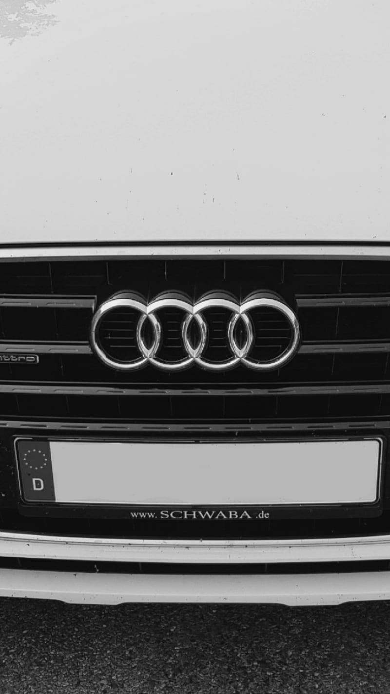 White Audi , car, luxary car, audi logo, HD phone wallpaper