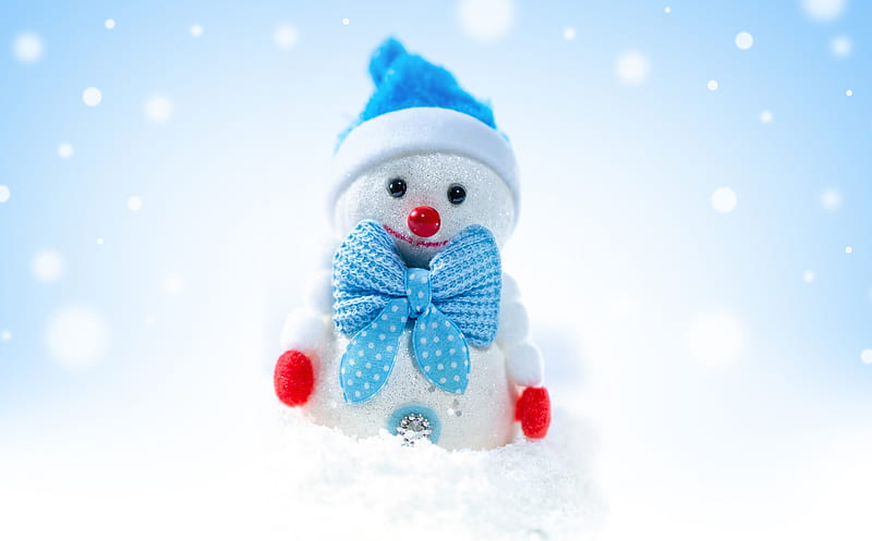 Christmas Snowman Winter, Snowflakes Ultra, Holidays, Christmas, white, winter, cute, little, snowman, celebration, happy, merry, xmas, cold, decor, decoration, fun, holiday, season, snowflakes, HD wallpaper