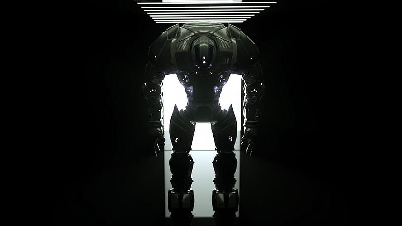 cyborg, robot, technology, glow, HD wallpaper