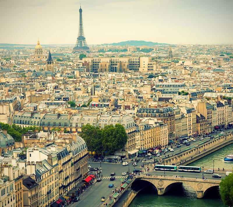 Paris, bonito, city, eiffel tower, france, panoramic, skyline, HD wallpaper