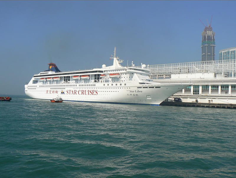 Cruise Liner Hong Kong, hong kong, cruise, harbour, ship, HD wallpaper