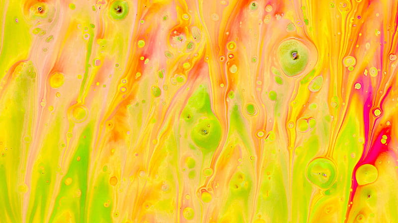 Yellow Liquid Paint Stains Abstract, HD wallpaper