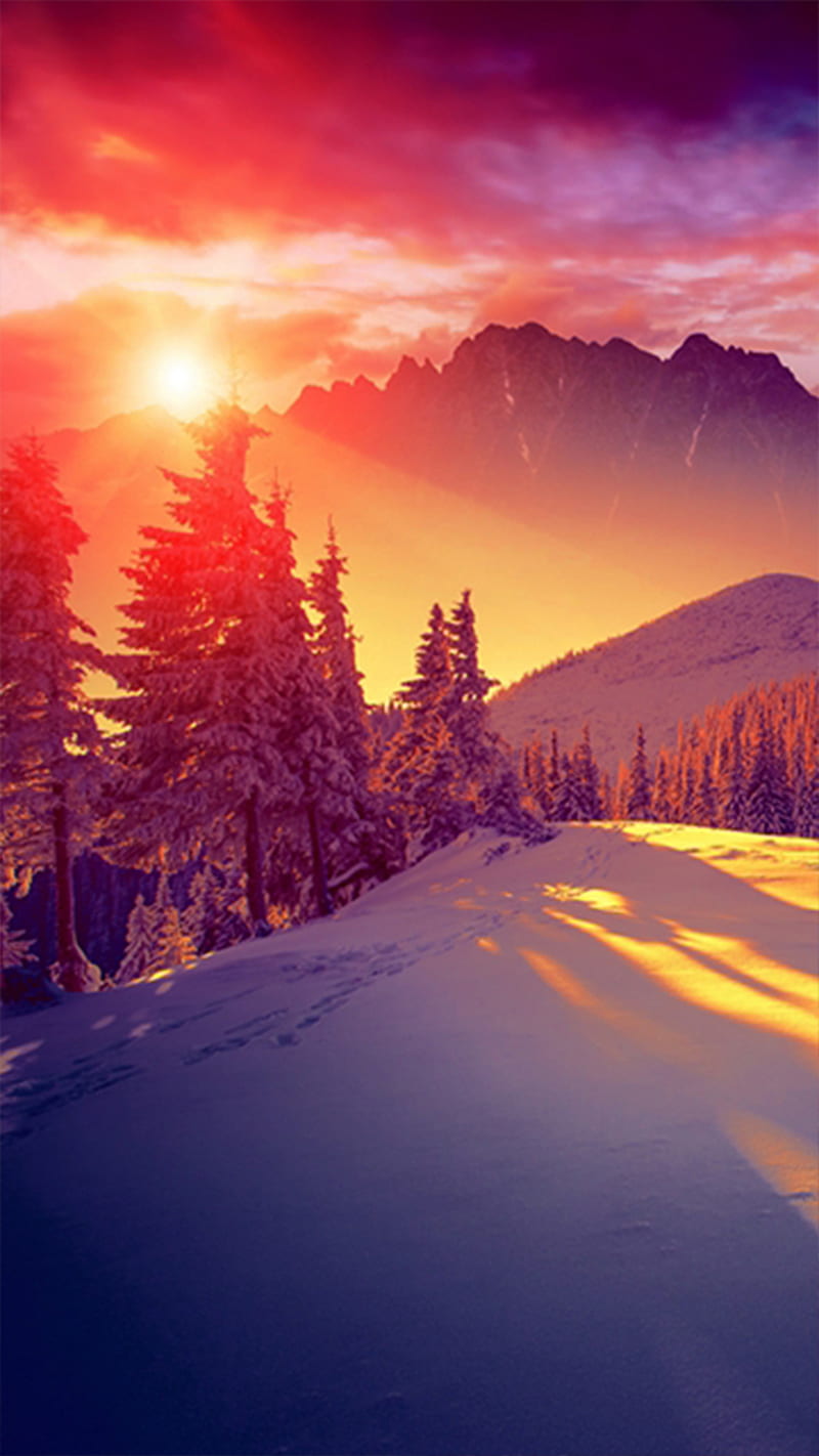 Beautiful Sunset, mountain, sun, HD phone wallpaper | Peakpx