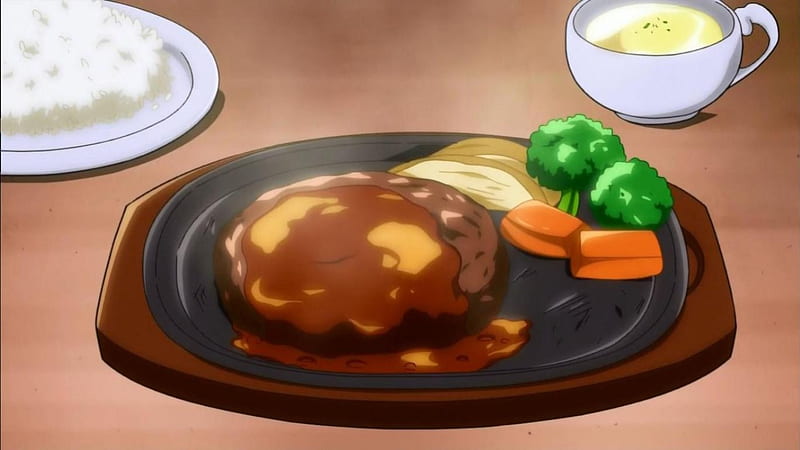 ♡ Steak ♡, pretty, item, object, hungry, objects, bonito, sweet, beef, nice, yummy, anime, beauty, meat, sauce, delicious, lovely, food, items, anime food, vegetable, cute, kawaii, steak, plate, HD wallpaper