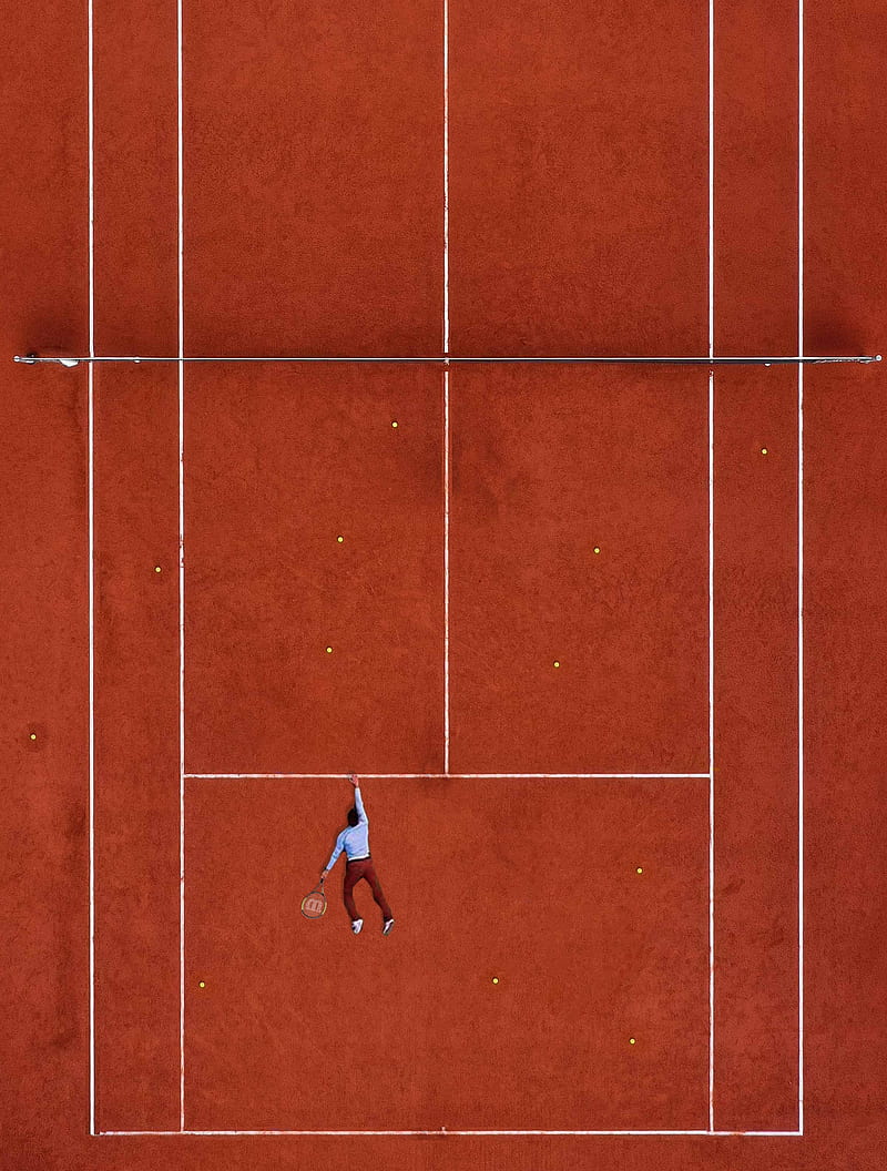 court, tennis, sportsman, marking, lines, HD phone wallpaper