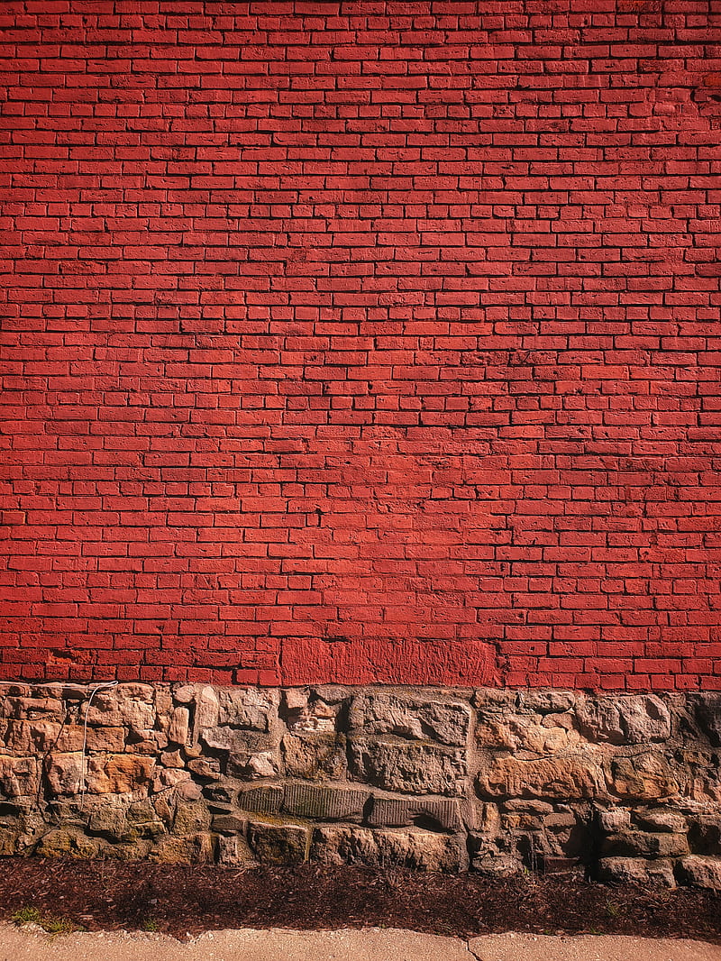 wall, brick, red, texture, HD phone wallpaper