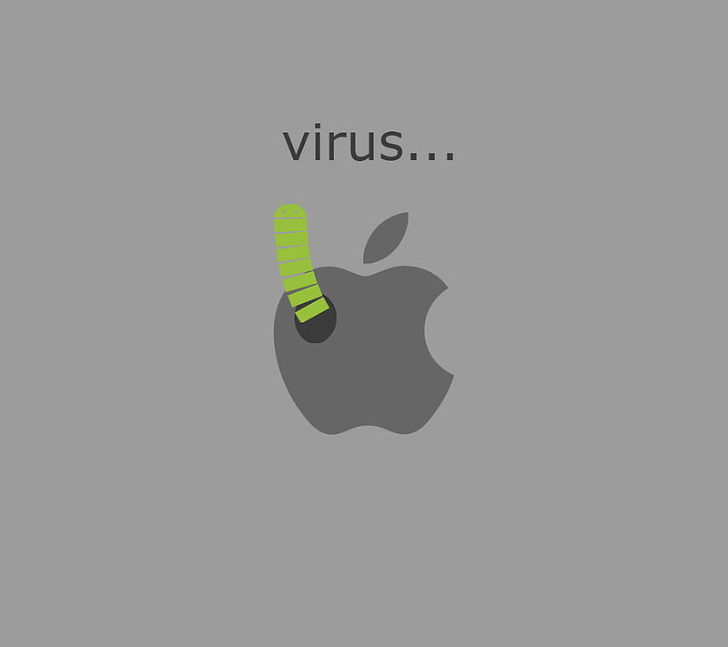virus in apple, android, apple, fun, virus, HD wallpaper