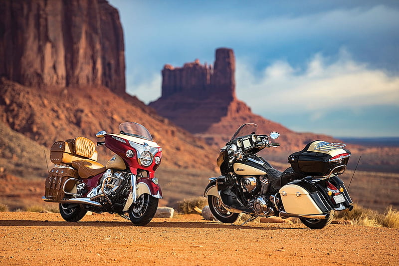 2017 Indian Roadmaster Classic (left) & 2017 Indian Roadmaster (right), 2017, Black, Red, Indians, HD wallpaper
