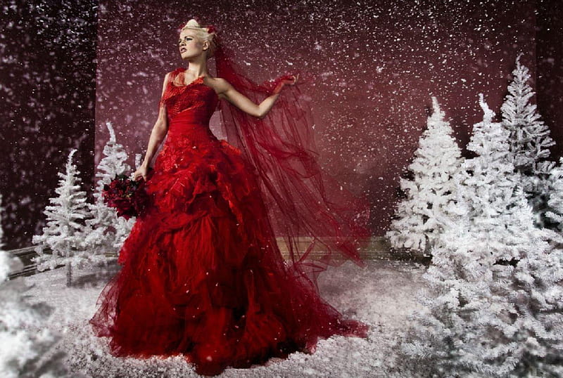 Bride In Red Red Dress Model Gown Bride Bonito Woman Elegant Graphy Hd Wallpaper Peakpx 4905