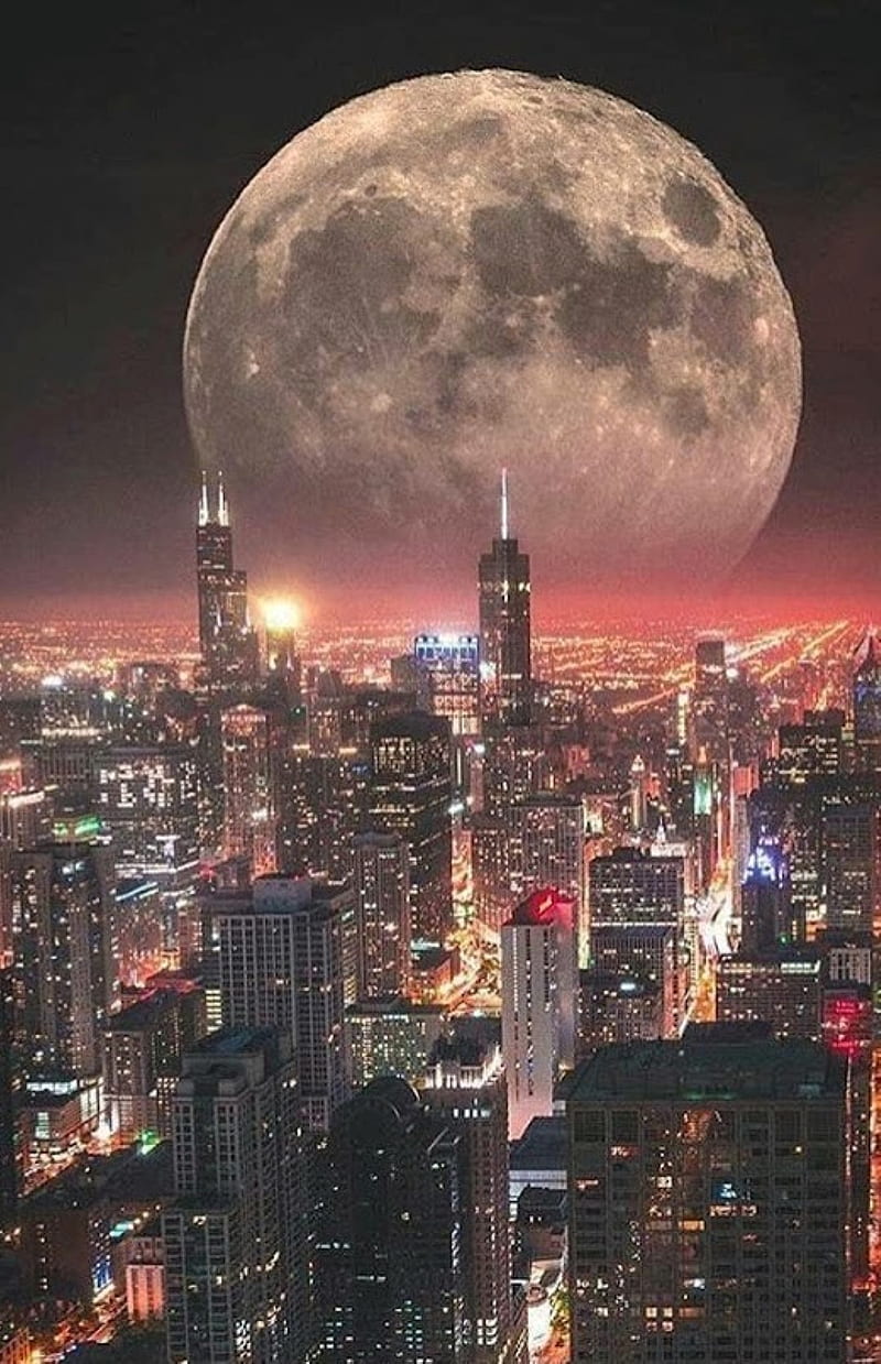 chicago, city, night, HD phone wallpaper