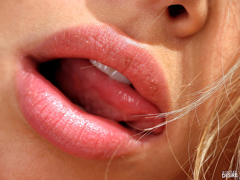 Sexy Lips, babe, blonde, lips, sexy, pink, tongue, HD wallpaper