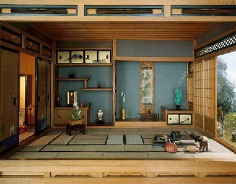 Tea House, tatami, japan, house, japanese, oriental, indoor, tea, HD wallpaper