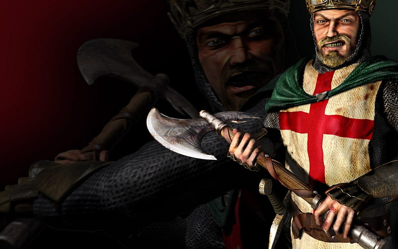 stronghold crusader, stronghold, axe, crusader, knight, HD wallpaper