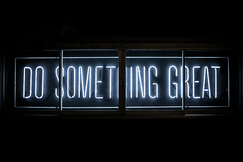 Do Something Great neon sign, HD wallpaper