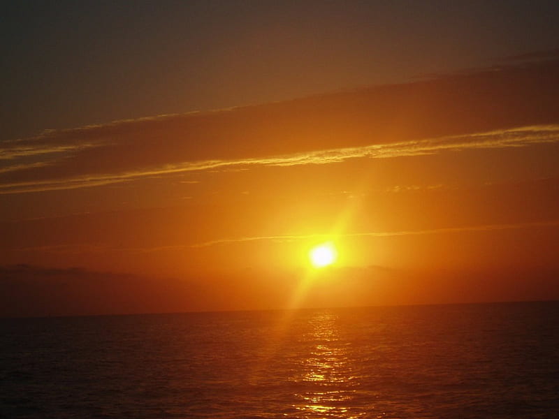 Sunset over Ibiza Sea, beach, sun, nature, sky, sea, ibiza, spain, HD wallpaper