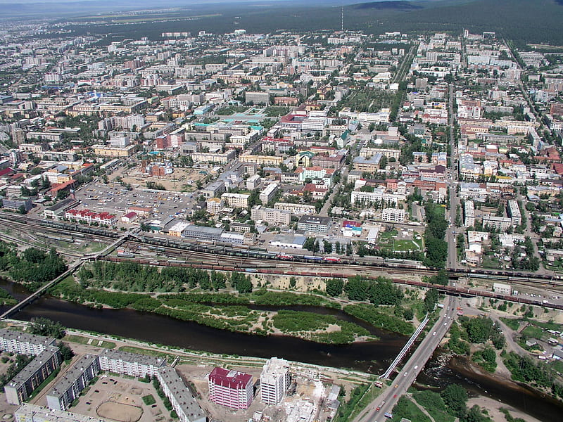 building, city, view from top, panorama, chita, zabaykalsky krai, HD wallpaper