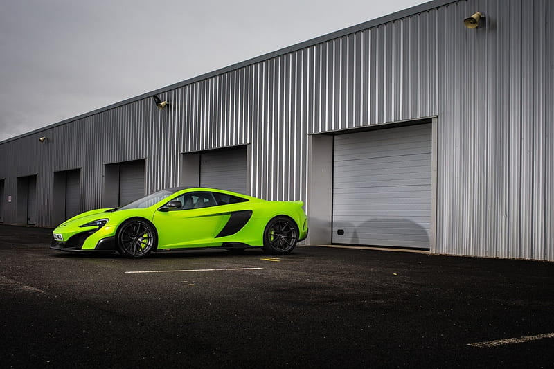 2016-Mclaren, Lime Green, 2016, Black rims, Sports Car, HD wallpaper