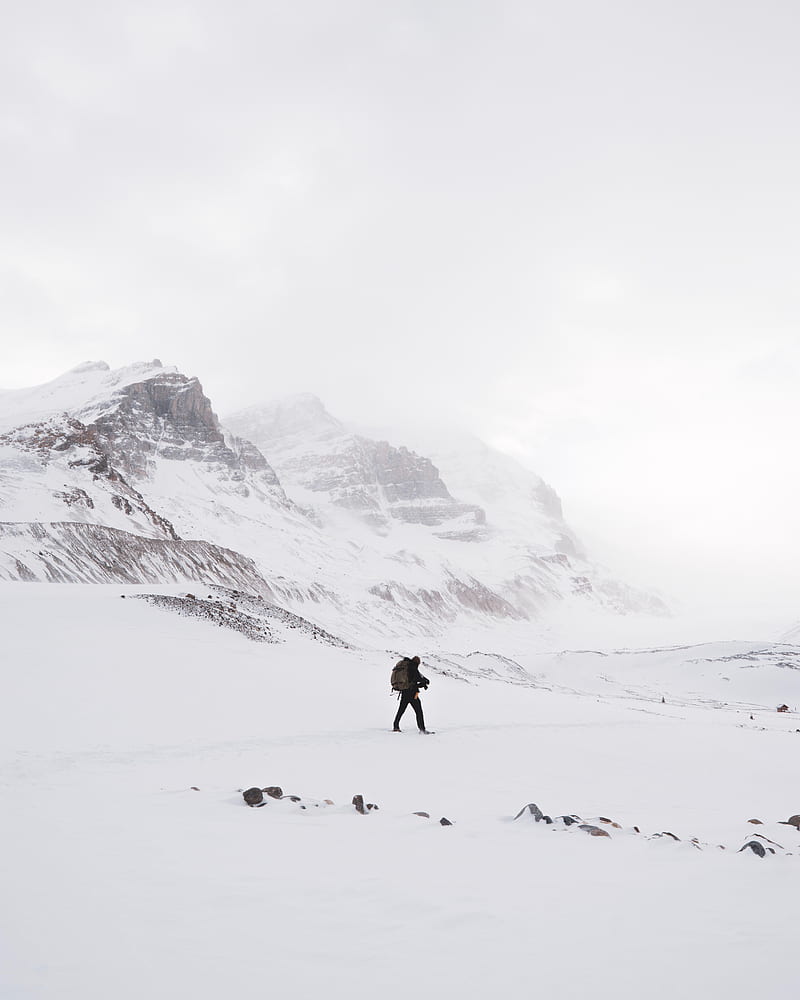 lonely, loneliness, rocks, snow, HD phone wallpaper