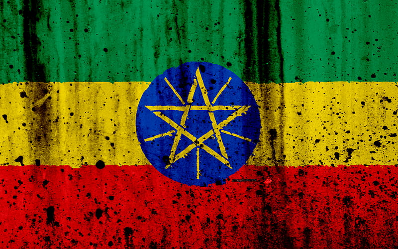 Ethiopia flag grunge, flag of Ethiopia, Africa, Ethiopia, national symbols, Ethiopia national flag, HD wallpaper