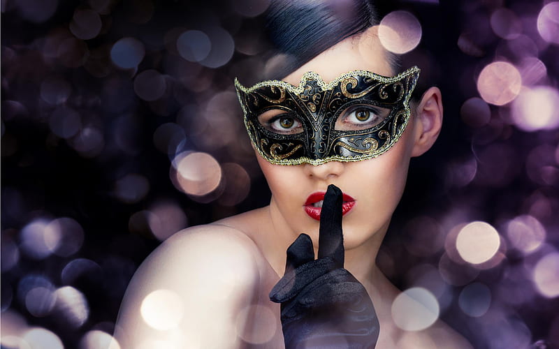 Mysterious, good morning, pretty, lip, beautyful, bokeh, gloves, hand, beauty, face, finger, red lips, lovely, quiet, masked, sexy, abstract, lips, cute, glove, hands, men, eyes, red, eye, bonito, woman, hair, graphy, actress, people, gorgeous, graceful, female, model, silence, colors, carnival, girl, flower, mask, lady, HD wallpaper