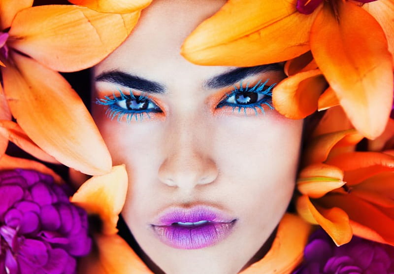 Beauty In Nature Elizabeth Tolley Purple Lip Makeup Flowers Lilies