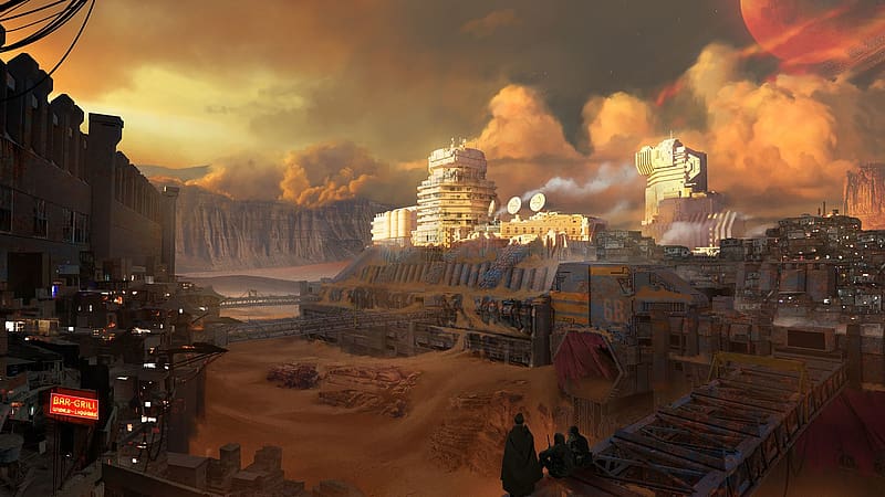 Desert, City, Sci Fi, Futuristic, HD wallpaper