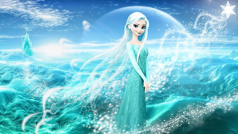 Elsa In Glitter Sky Background Frozen HD Wallpaper Peakpx