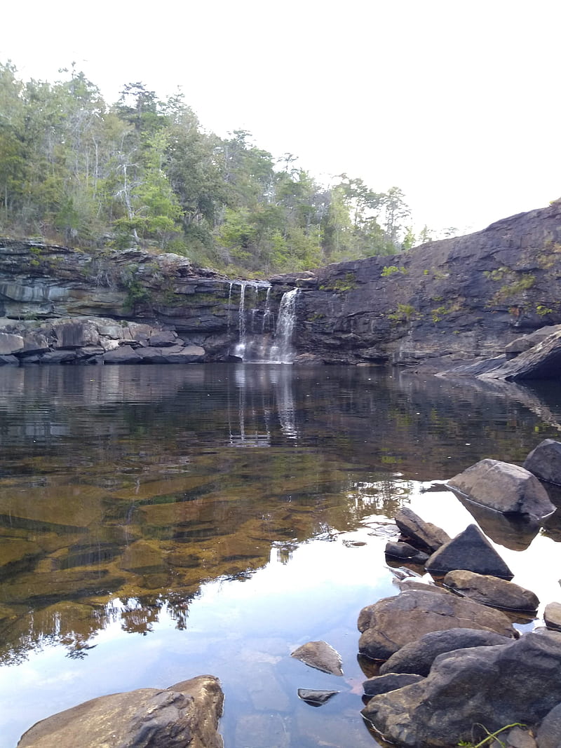 Beautiful waterfall, alabama, bluff, lake, nature, river, HD phone wallpaper