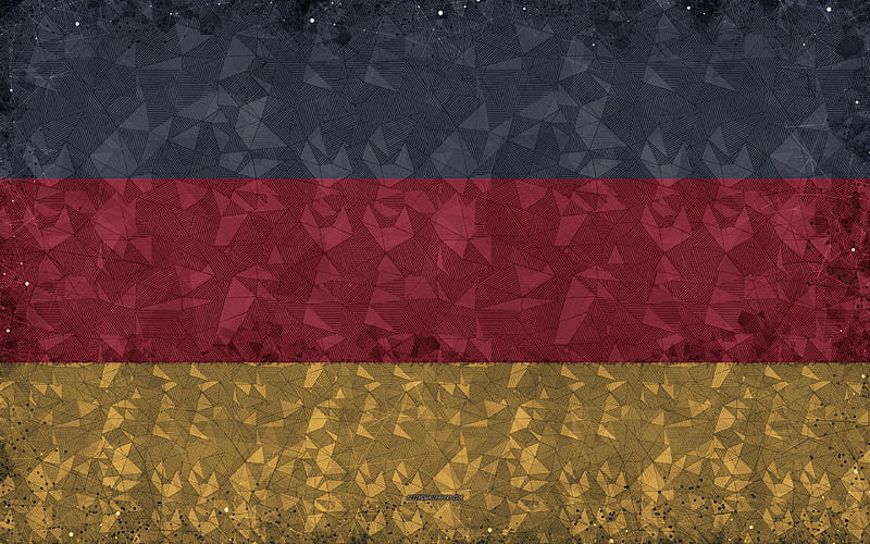 Flag of Germany, art abstraction, creative geometric art, Germany, German flag, HD wallpaper