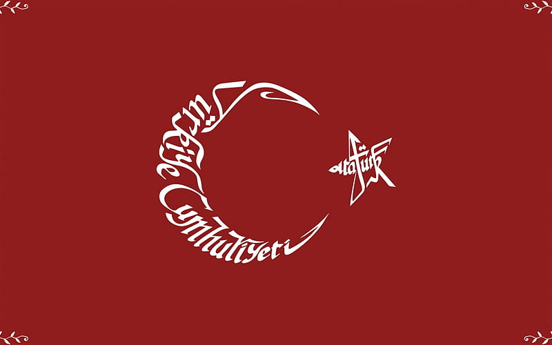 Flag of Turkey, red background, turk bayragi, ornaments, Turkey flag, HD wallpaper