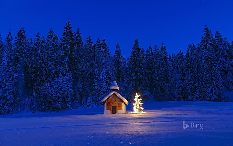 Germany Bavaria Chapel Christmas 2018 Bing, HD wallpaper